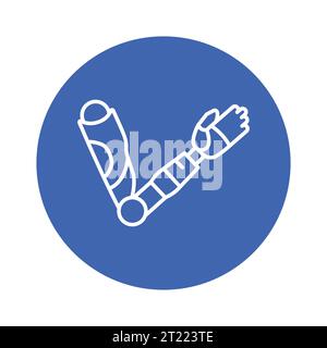 Icona della linea di colore della mano artificiale bio. Disabilità. Elemento vettoriale isolato. Pittogramma per pagina web, app mobile, promo Illustrazione Vettoriale
