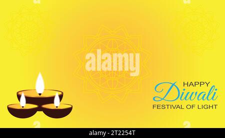 Banner decorativo Diwali. Illustrazione vettoriale Illustrazione Vettoriale