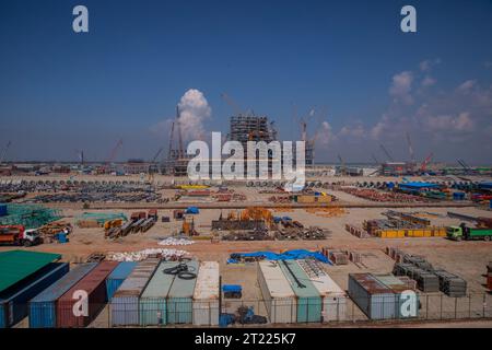 La centrale elettrica di Matarbari è una centrale elettrica a carbone da 1.200 megawatt (2x600) in costruzione a Maheshkhali Upazila del distretto di Cox Bazar in so Foto Stock