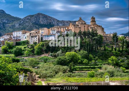 Veduta di Tivissa, Tarragona, Catalogna, Spagna Foto Stock