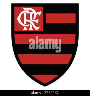 Flamengo FC Colorful Logo sistema di campionati di calcio professionistico brasiliano, illustrazione vettoriale immagine astratta Illustrazione Vettoriale