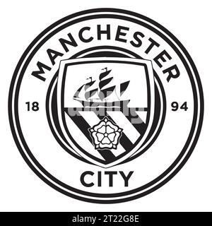 Cartello Stradale Ufficiale In Metallo – Manchester City FC – Bianco/Nero