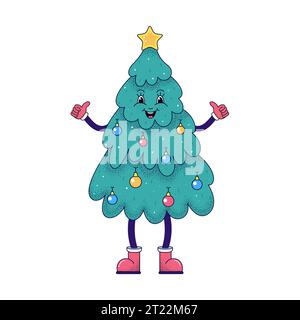 Felice albero di Natale Illustrazione Vettoriale