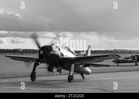 Grumman Bearcat al Duxford Air Show di fine anno. Foto Stock