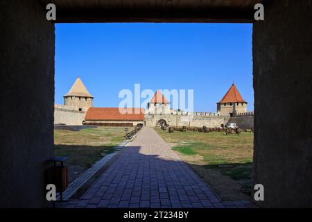 Il bailey (cortile interno) della fortezza Tighina del XV secolo a Bender (Transnistria), Moldavia Foto Stock