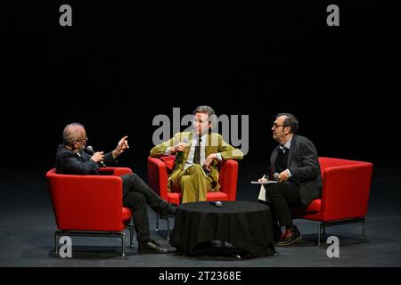 Lione, Francia. 16 ottobre 2023. Wes Anderson partecipa ad una conversazione durante il 15° Lumiere Film Festival a Lione, in Francia, il 16 ottobre 2023. Foto di Julien Reynaud/APS-Medias/ABACAPRESS.COM Credit: Abaca Press/Alamy Live News Foto Stock