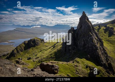 Old Man of Storr, una formazione rocciosa sull'isola di Skye Foto Stock