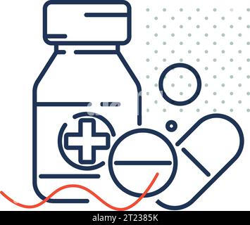Ricerca farmaceutica - icona stock come file EPS 10 Illustrazione Vettoriale