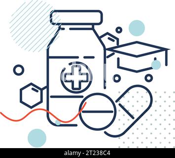 Corsi di formazione farmaceutica - icona Stock come file EPS 10 Illustrazione Vettoriale