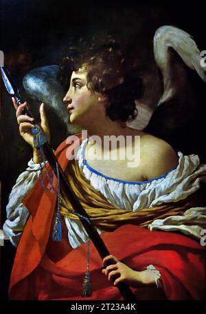 Angel with a Spear, 1627, Simon, Vouet, Museum, Italia, ( Simon Vouet, 1590 - 1649 Francia francese, pittore.) Convocato da Luigi XIII per servire come Premier Peintre du ROI in Francia Foto Stock