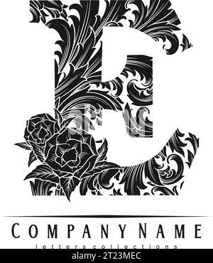 Lettere di bellezza senza tempo e monogramma vintage florido contornano illustrazioni vettoriali per il logo del tuo lavoro, t-shirt di merchandisse, adesivi e disegni di etichette, p Illustrazione Vettoriale