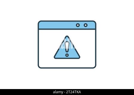 Icona errore Web. icona relativa a avvertenza, notifica. adatto per app, interfacce utente, stampabili, ecc. Stile icona linea piatta. Semplice progettazione vettoriale Illustrazione Vettoriale
