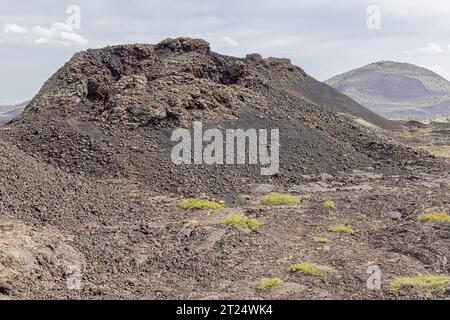 Primo piano di un cono di spruzzo nel monumento nazionale Craters of the Moon Foto Stock