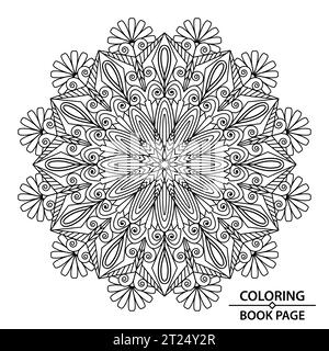 Mandala delle affermazioni per il file vettoriale ridimensionabile della pagina del libro da taglio o colorare Illustrazione Vettoriale
