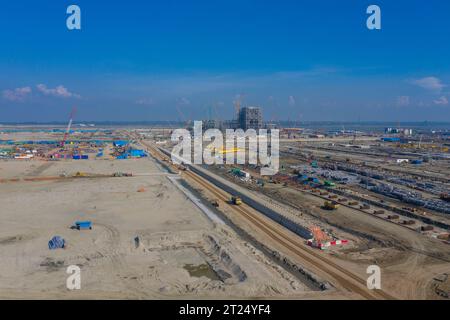 La centrale elettrica di Matarbari è una centrale elettrica a carbone da 1.200 megawatt (2x600) in costruzione a Maheshkhali Upazila del distretto di Cox Bazar in so Foto Stock