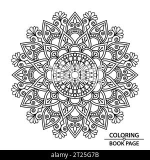 Creative Mandala Design per la pagina dei libri per il taglio e la colorazione della carta. Afferra subito queste semplici pagine da colorare con mandala e goditi alcuni minuti di ininterrotti Illustrazione Vettoriale