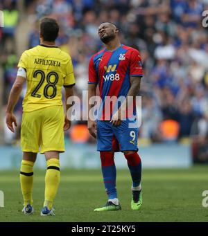 Jordan Ayew del Crystal Palace sembra deluso e degettato dopo la sconfitta del 2-0 contro il Chelsea. - Chelsea contro Crystal Palace, semifinale Emirates fa Cup, Wembley Stadium, Londra - 17 aprile 2022 solo per uso editoriale Foto Stock