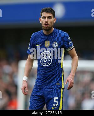 Jorginho del Chelsea contro il Newcastle United. - Chelsea contro Newcastle United, Premier League, Stamford Bridge, Londra, Regno Unito - 13 marzo 2022 solo per uso editoriale - si applicano le restrizioni DataCo Foto Stock