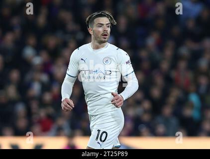 Jack Grealish di Manchester City contro Crystal Palace. - Crystal Palace contro Manchester City, Premier League, Selhurst Park, Londra, Regno Unito - 14 marzo 2022 solo per uso editoriale - si applicano le restrizioni DataCo Foto Stock