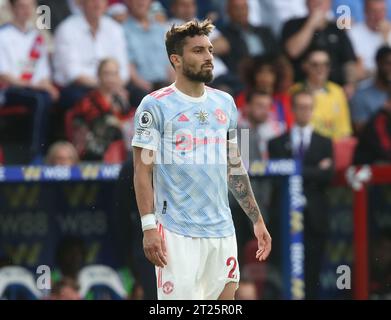 Alex Telles del Manchester United che gioca contro il Crystal Palace. - Crystal Palace contro Manchester United, Premier League, Selhurst Park, Londra - 22 maggio 2022 solo per uso editoriale - si applicano restrizioni DataCo Foto Stock