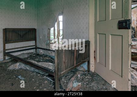 Ci sono molti croft abbandonati e luoghi perduti nell'isola di Scalpay Foto Stock