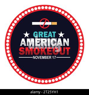 Great American Smokeout. Illustrazione vettoriale. 17 novembre. Adatto per biglietti d'auguri, poster e striscioni. Illustrazione Vettoriale