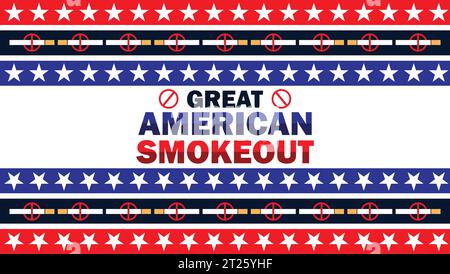 Illustrazione Great American Smokeout Vector. Concetto di vacanza. Modello per sfondo, banner, scheda, poster con iscrizione di testo. Illustrazione Vettoriale