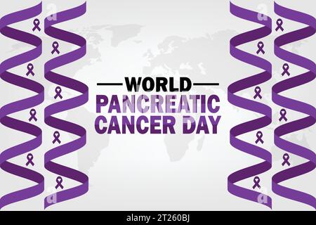Giornata mondiale del cancro al pancreas. Illustrazione vettoriale. Adatto per biglietti d'auguri, poster e striscioni. Illustrazione Vettoriale
