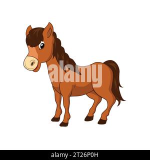 Divertente cartone animato a cavallo. illustrazione vettoriale Illustrazione Vettoriale