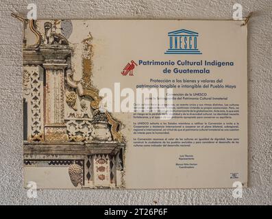 Guatemala, la Antigua - 20 luglio 2023: Musei di Finca la Azotea. Diploma di patrimonio mondiale dell'UNESCO Foto Stock
