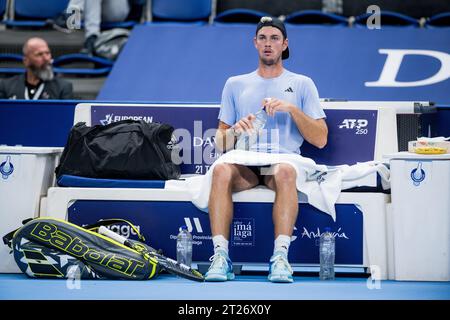 Anversa, Belgio. 17 ottobre 2023. Il tedesco Maximilian Marterer è visto in una partita del primo turno all'European Open Tennis ATP Tournament, ad Anversa, martedì 17 ottobre 2023. BELGA PHOTO JASPER JACOBS Credit: Belga News Agency/Alamy Live News Foto Stock