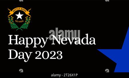 Casa significa Nevada, Stato del Nevada USA. Festeggiamenti per l'anniversario del Nevada. Carta da parati blu, Vector Banner biglietto d'auguri del giorno del Nevada. Amo il Nevada Illustrazione Vettoriale