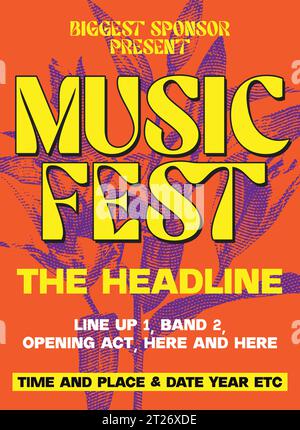 poster dei festival musicali, poster dei concerti, template degli spettacoli musicali, design degli spettacoli musicali della band, vettoriale dei volantini dei concerti Illustrazione Vettoriale