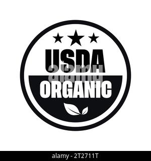 Logo organico USDA, vettore badge Illustrazione Vettoriale