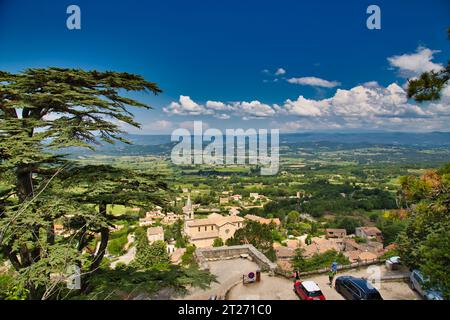 un bell'albero sopra bonnieux Foto Stock