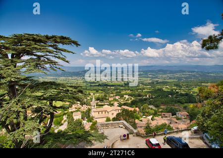 un bell'albero sopra bonnieux Foto Stock