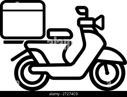 Icona della moto scooter consegnata. Illustrazione vettoriale di contorno Illustrazione Vettoriale