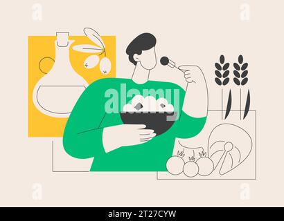 Illustrazione vettoriale del concetto astratto della dieta mediterranea. Illustrazione Vettoriale