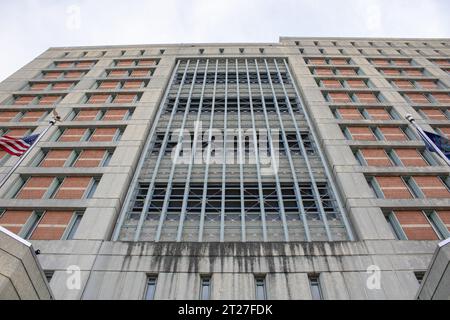 brooklyn jail mdc prison jail, ufficio federale, preso il 7 settembre nyc usa 2023 estate a brooklyn. Foto Stock