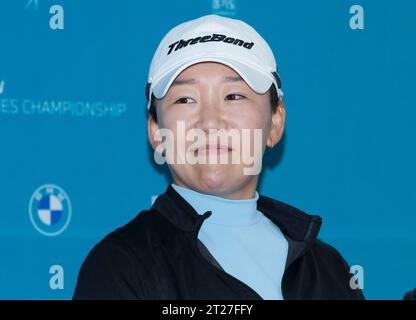 Paju, Corea del Sud. 17 ottobre 2023. Jiyai Shin della Corea del Sud, conferenza stampa per i media del LPGA BMW Ladies Championship 2023 a Seowon Valley C.C a Paju, Nord di Seoul, Corea del Sud il 17 ottobre 2023. (Foto di: Lee Young-ho/Sipa USA) credito: SIPA USA/Alamy Live News Foto Stock