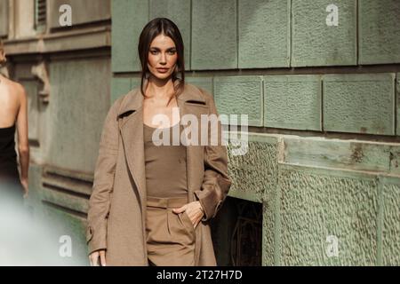 Marianne Fonseca fuori dalla sfilata MAX MARA durante la settimana della moda milanese Primavera/Estate 2024. Foto Stock