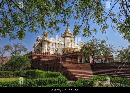 Jaswant Thada, noto anche come Taj Mahal di Marwar, è un monumento in marmo a Jodhpur, Rajasthan, India Foto Stock