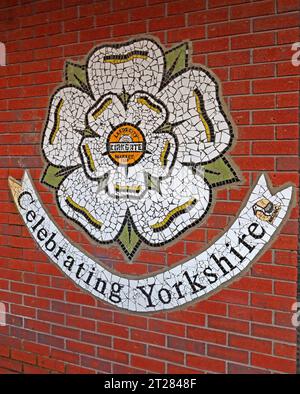 Leeds City Kirkgate Markets Mosaic , Leeds Kirkgate Market, Kirkgate, Leeds, West Yorkshire, INGHILTERRA, REGNO UNITO, LS2 7HN Foto Stock