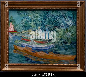 Parigi, Francia - 10 08 2023: Museo d'Orsay. Rive dell'Oise ad Auvers-Sur-Oise dipinte da Vincent Van Gogh Foto Stock