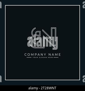 Logo BN in lettere astratte - modello monogramma iniziale per l'alfabeto B e N. Illustrazione Vettoriale