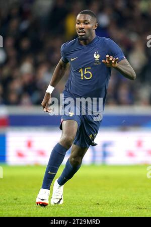 Il francese Marcus Thuram in azione durante l'amichevole internazionale allo Stade Pierre Mauroy di Lille, in Francia. Data immagine: Martedì 17 ottobre 2023. Foto Stock