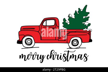 Buon Natale con camicia rossa e albero di natale con sfondo bianco vettoriale Illustrazione Vettoriale