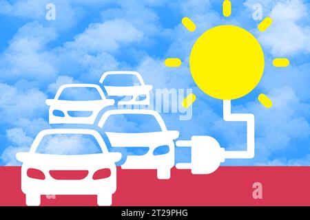 Illustrazioni di auto elettriche Foto Stock