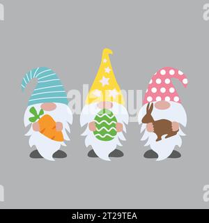 T-shirt modello Easter Gnome Illustrazione Vettoriale