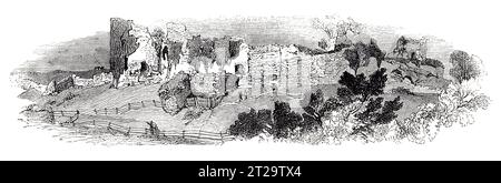 Le rovine del castello di Pevensey, nell'East Sussex nel XIX secolo. Black and White Illustration from the 'Old England' pubblicato da James Sangster nel 1860. Foto Stock